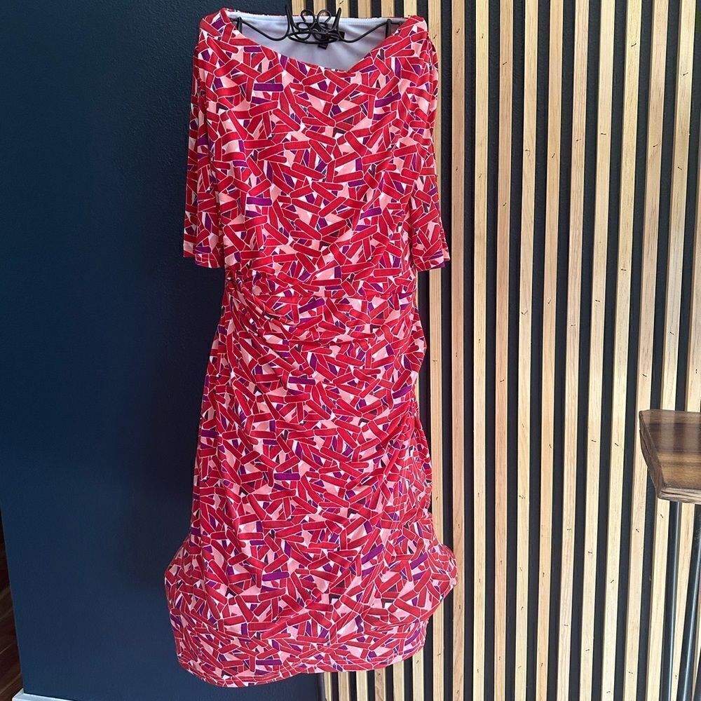 Red patterned dress. Sz 10